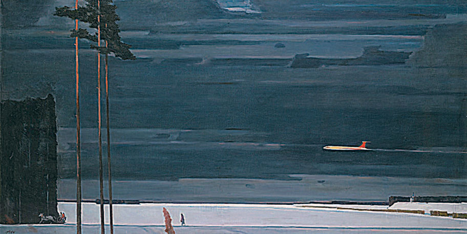 Советская картина Г.Г. Нисский. Над снегами. 1964